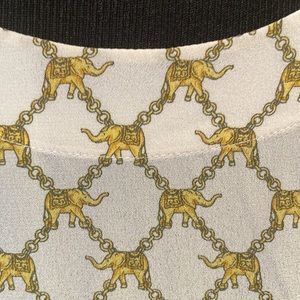 Escada Margaretha Ley Silk Elephant and Chain Link Pattern Top US Conversion 10